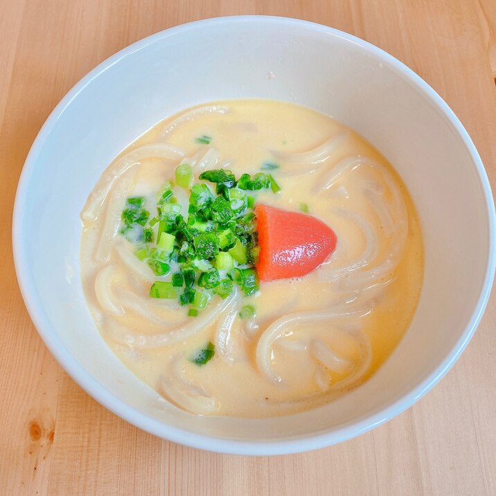 レンジで簡単♡豆乳たらこクリームうどん